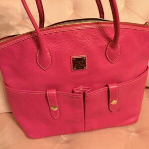💗 Dooney & Bourke Large Pebble Grain Satchel – Pink